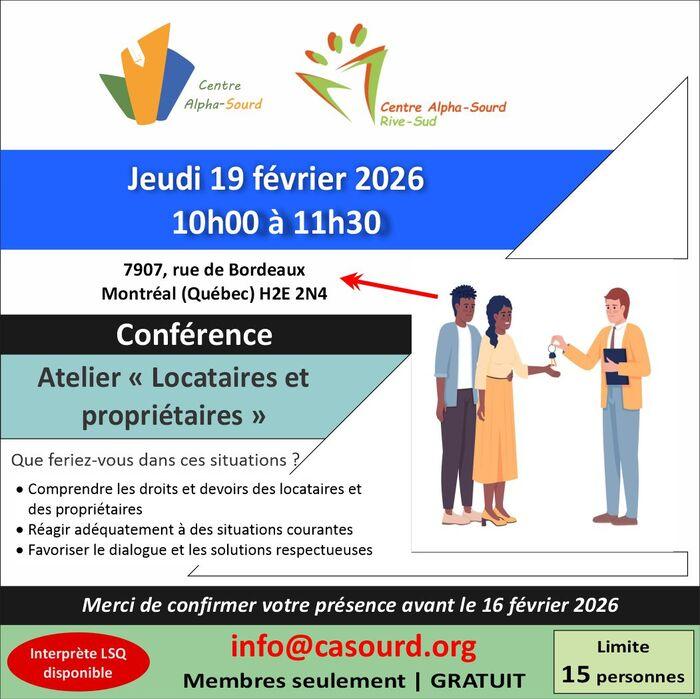 Conférence - Atelier "Locataires et propriétaires"