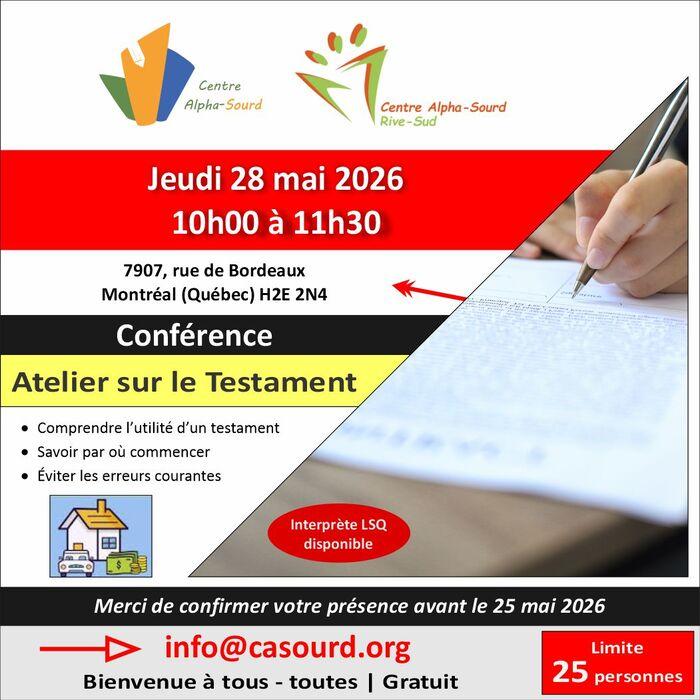 Conférence - Atelier sur le Testament